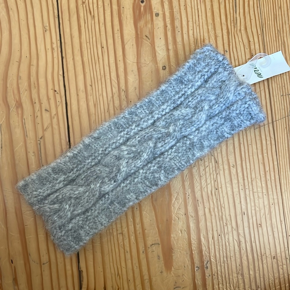 NWT Aerie gray cableknit headband fleece knit cozy ear warmer head band wrap